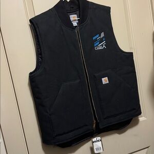 Carhartt Black Vest with Logo and Pockets